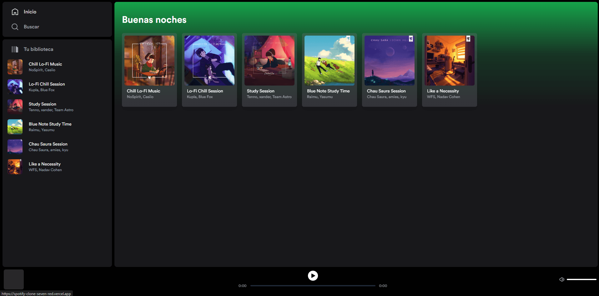 An image of the Spotify clone project.